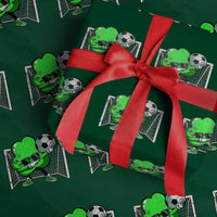 Funny Soccer Shamrock Wrapping Paper Roll Dabbing Player St. Patrick's Day - Wonder Print Shop