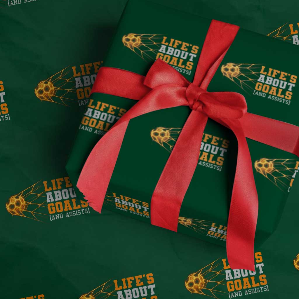 Funny Soccer Wrapping Paper Roll Life Is About Goals And Assists Youth Soccer - Wonder Print Shop
