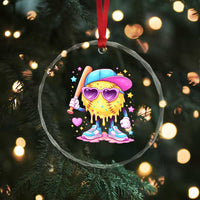 Funny Softball Drip Crystal Glass Ornament Ice Cream Sprinkles Softball Girls Kid