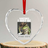Funny Sometimes I Just Be Fartin Cowboy Frog Heart Crystal Glass Ornament - Wonder Print Shop