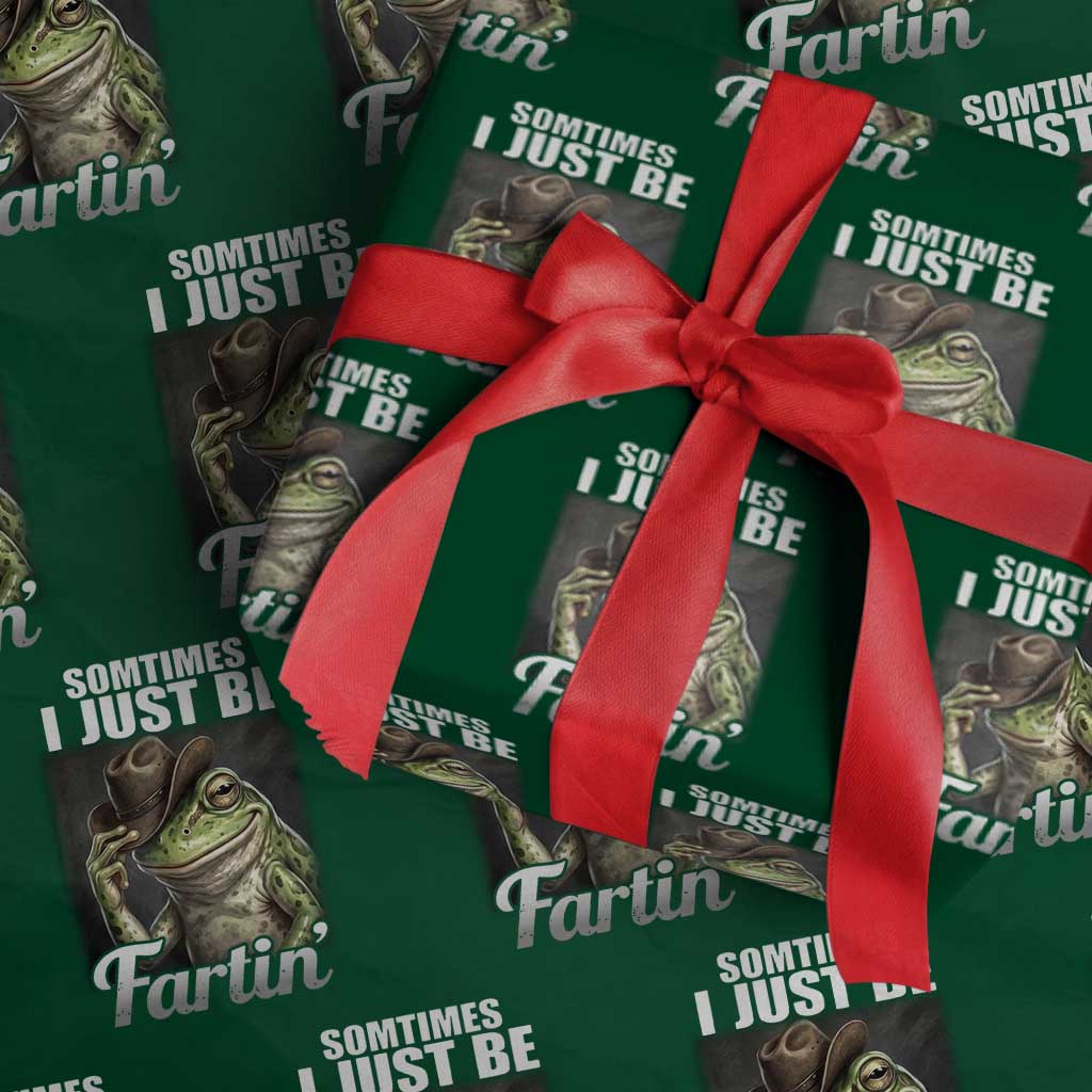 Funny Sometimes I Just Be Fartin Cowboy Frog Wrapping Paper Roll - Wonder Print Shop