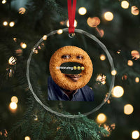Funny Sonion Ring Cursed Meme Graphic Crystal Glass Ornament Surreal Deep Fried Onion Ring Joke