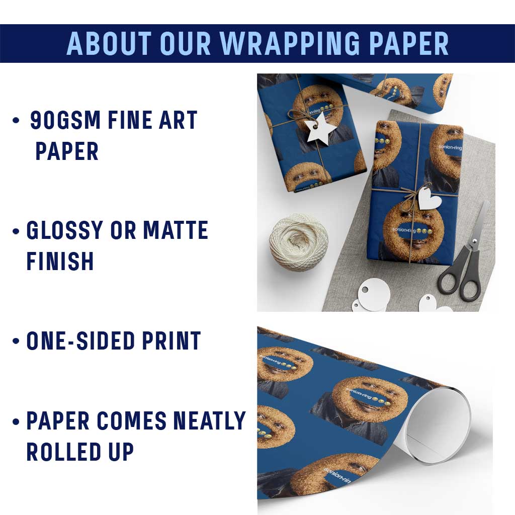 Funny Sonion Ring Cursed Meme Graphic Wrapping Paper Roll Surreal Deep Fried Onion Ring Joke