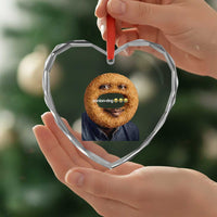 Funny Sonion Ring Cursed Meme Graphic Heart Crystal Glass Ornament Surreal Deep Fried Onion Ring Joke