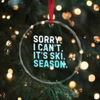 Funny Sorry I Cant It Is Ski Season Crystal Glass Ornament Winter Sports Ski Athlete - Wonder Print Shop