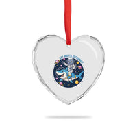 Funny Space Cat Wants Astronaut Heart Crystal Glass Ornament Sharks Sci fi Fan Universe - Wonder Print Shop