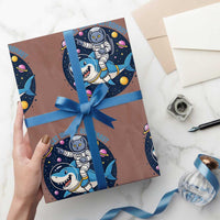 Funny Space Cat Wants Astronaut Wrapping Paper Roll Sharks Sci fi Fan Universe - Wonder Print Shop