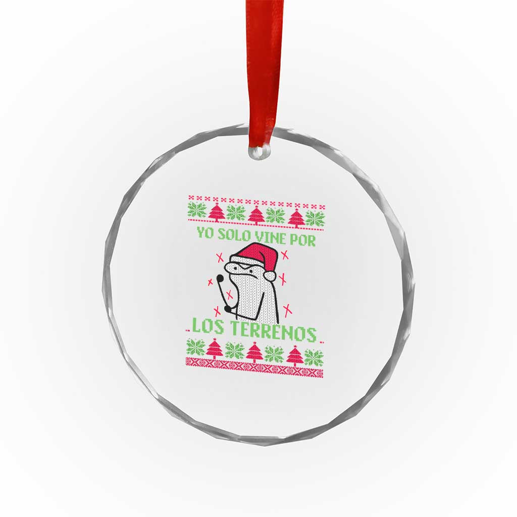 Funny Spanish Ugly Xmas Crystal Glass Ornament Yo Solo Vine Por Los Terrenos I'm Just Here For Feliz Navidad TS02