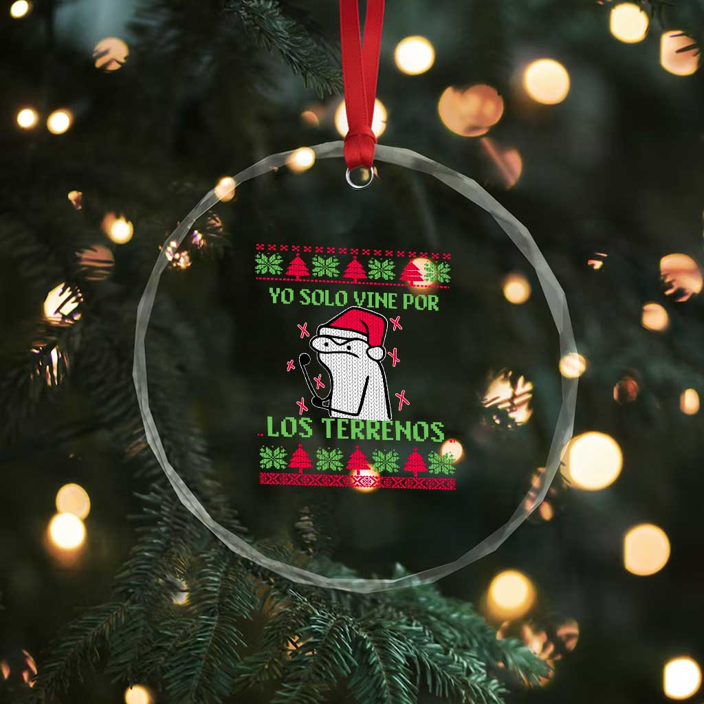 Funny Spanish Ugly Xmas Crystal Glass Ornament Yo Solo Vine Por Los Terrenos I'm Just Here For Feliz Navidad TS02