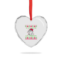 Funny Spanish Ugly Xmas Heart Crystal Glass Ornament Yo Solo Vine Por Los Terrenos I'm Just Here For Feliz Navidad - Wonder Print Shop