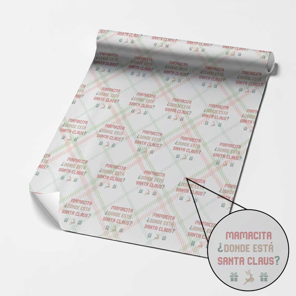 Funny Spanish Xmas Wrapping Paper Roll Mamacita Donde Esta Santa Claus Hottie