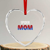 Funny Spider Mom Heart Crystal Glass Ornament Son Birthday Party - Wonder Print Shop