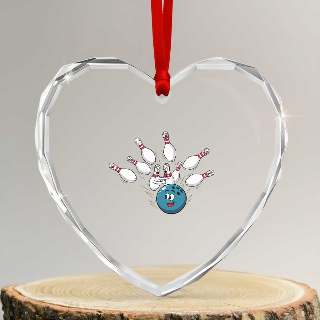 Funny Sport Bowler Gift Heart Crystal Glass Ornament Bowling Ball Chasing Pins - Wonder Print Shop