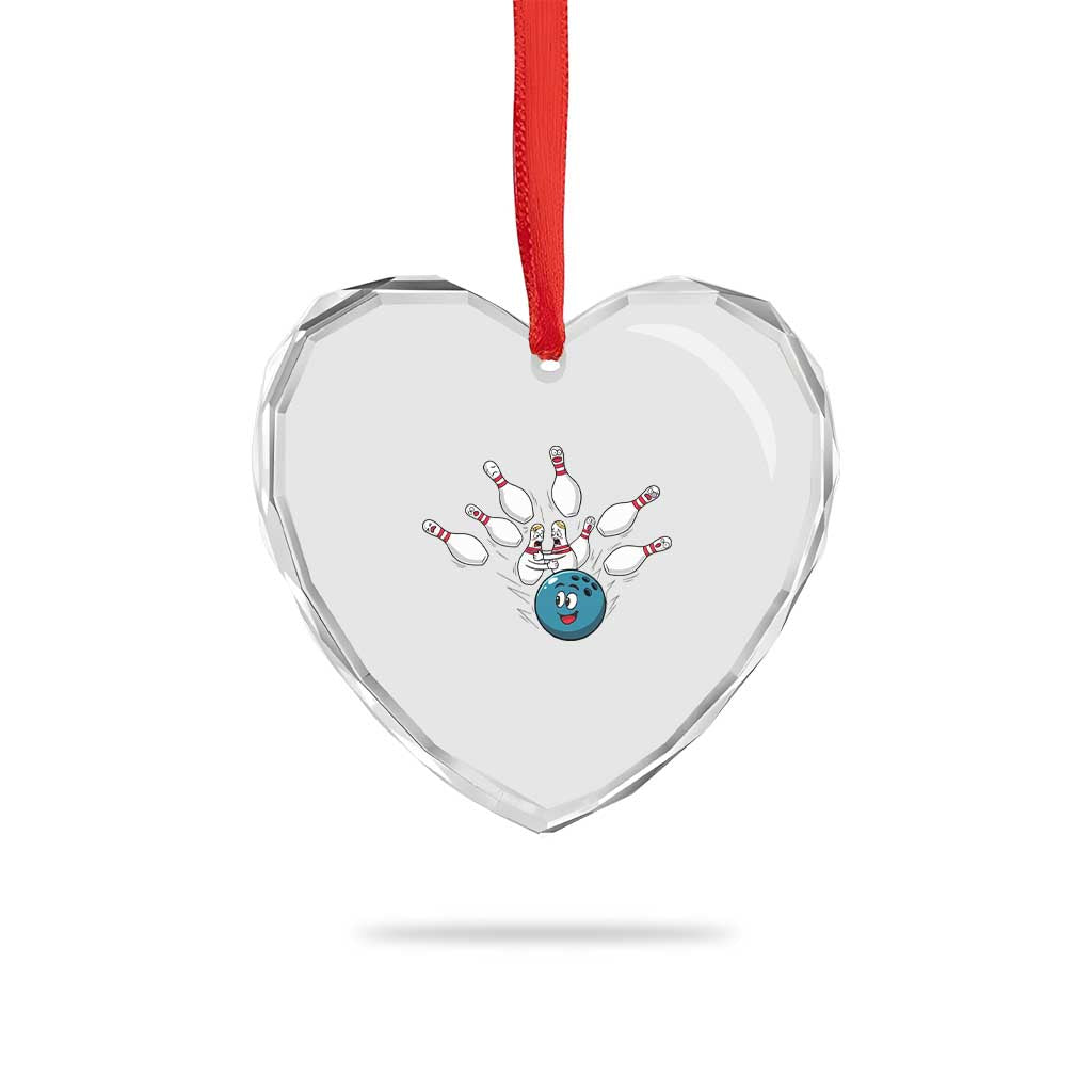 Funny Sport Bowler Gift Heart Crystal Glass Ornament Bowling Ball Chasing Pins - Wonder Print Shop