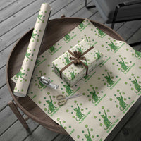 Funny St Catricks Day Wrapping Paper Roll Lucky Shamrock Cat Saint Pattys