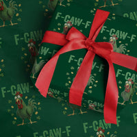 Funny St Patrick Day Wrapping Paper Roll F-Caw-F Lucky Chicken Meme