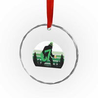 Funny St Patricks Bigfoot Says Six Seven Crystal Glass Ornament Gen Z Irish Gift