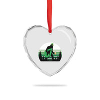 Funny St Patricks Bigfoot Says Six Seven Heart Crystal Glass Ornament Gen Z Irish Gift