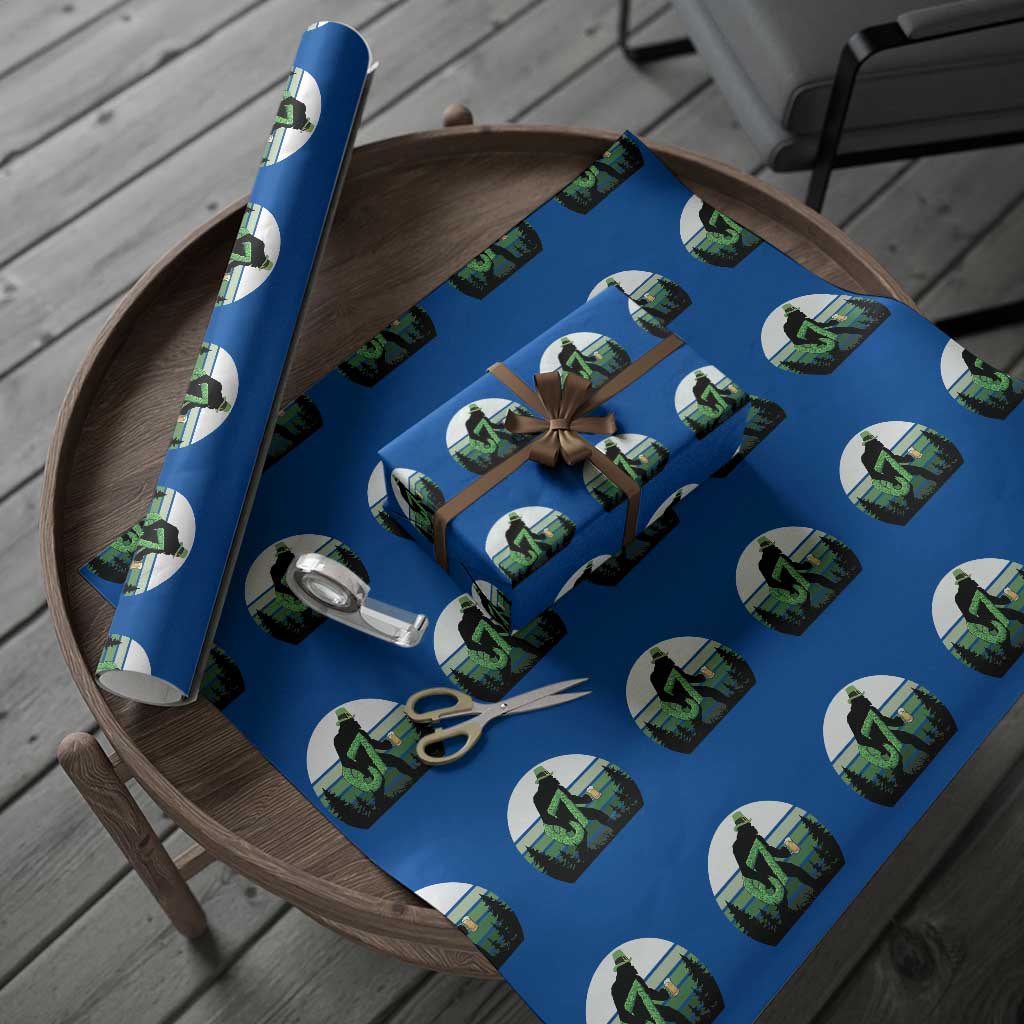 Funny St Patricks Bigfoot Says Six Seven Wrapping Paper Roll Gen Z Irish Gift
