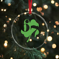 Funny St Patricks Day 67 Six Seven Meme Shamrock Crystal Glass Ornament