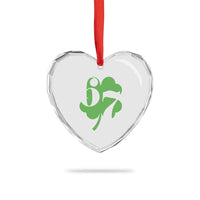 Funny St Patricks Day 67 Six Seven Meme Shamrock Heart Crystal Glass Ornament