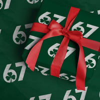 Funny St Patricks Day 67 Six Seven Vintage Shamrock Wrapping Paper Roll