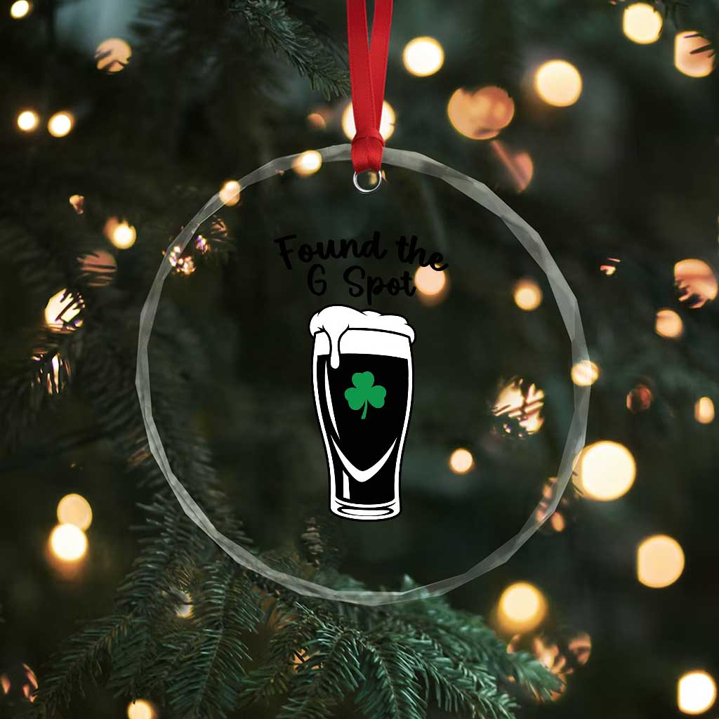 Funny St Patrick’s Day Beer Crystal Glass Ornament Found The G Spot