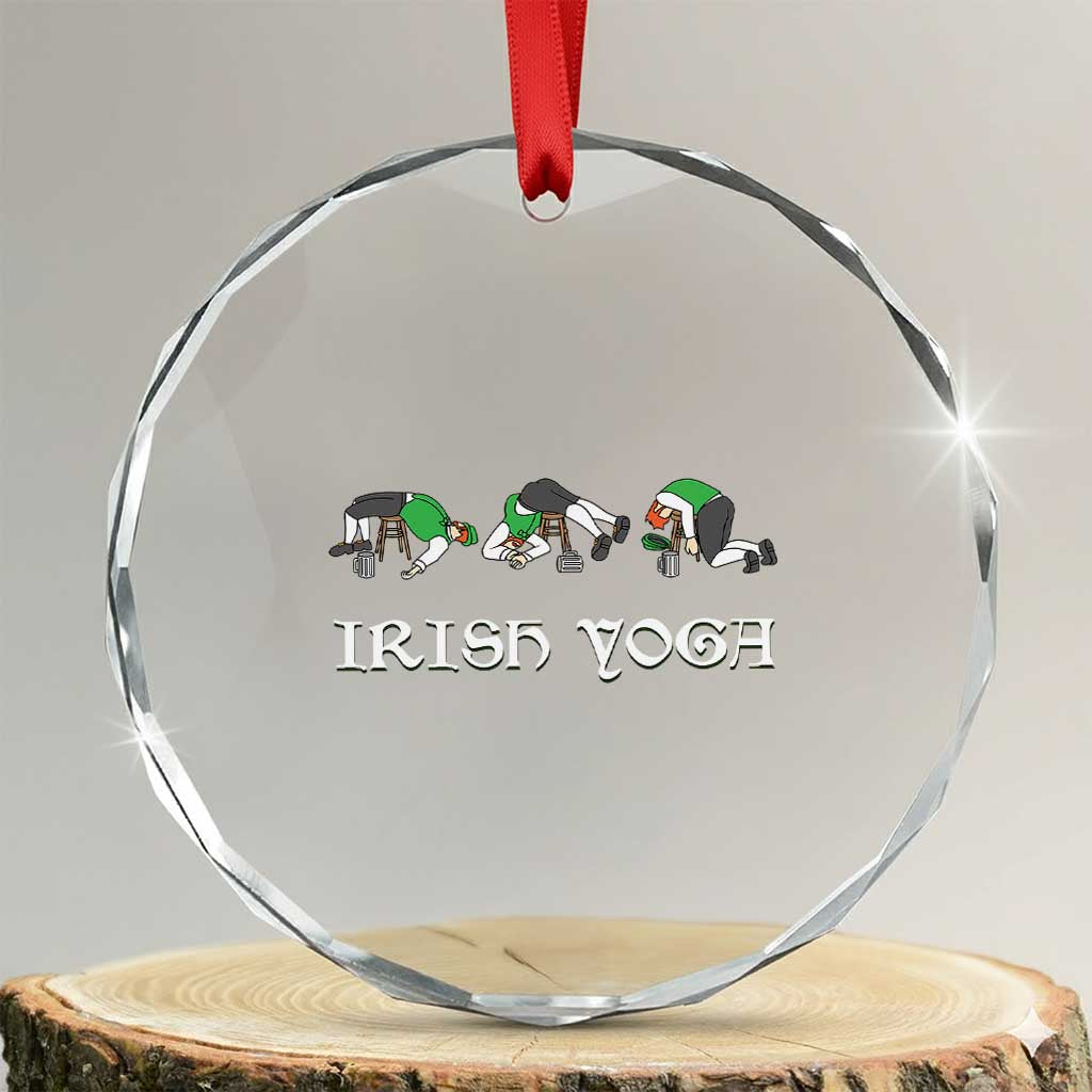 Funny St Patricks Day Beer Drinking Crystal Glass Ornament Irish Yoga Leprechaun Beer Mug