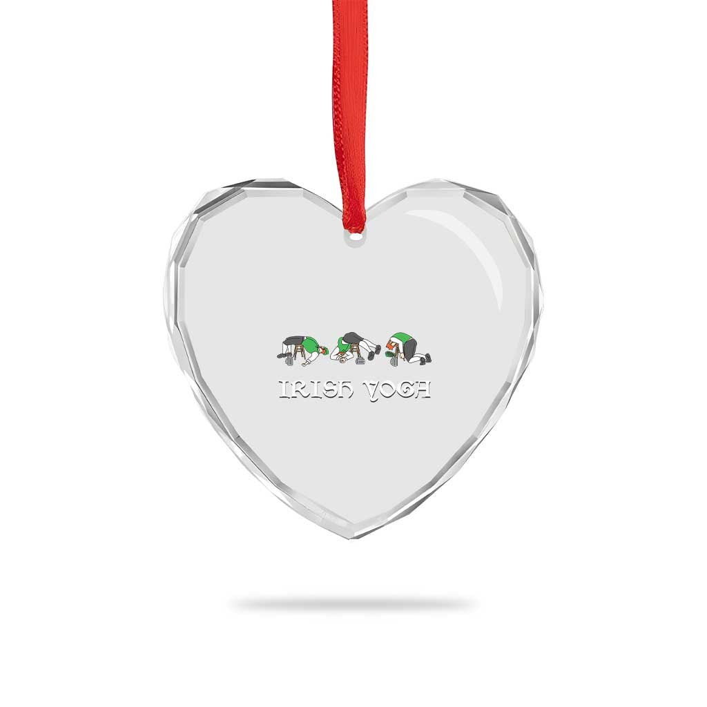 Funny St Patricks Day Beer Drinking Heart Crystal Glass Ornament Irish Yoga Leprechaun Beer Mug