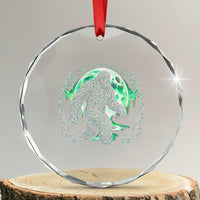 Funny St Patricks Day Bigfoot Celtic Knot Irish Sasquatch Crystal Glass Ornament