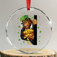 Funny St Patricks Day Bigfoot Crystal Glass Ornament Irish Revelry Gift