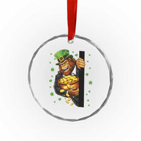 Funny St Patricks Day Bigfoot Crystal Glass Ornament Irish Revelry Gift