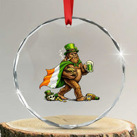 Funny St Patricks Day Bigfoot Crystal Glass Ornament Mythical Party Gift
