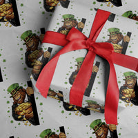 Funny St Patricks Day Bigfoot Wrapping Paper Roll Irish Revelry Gift