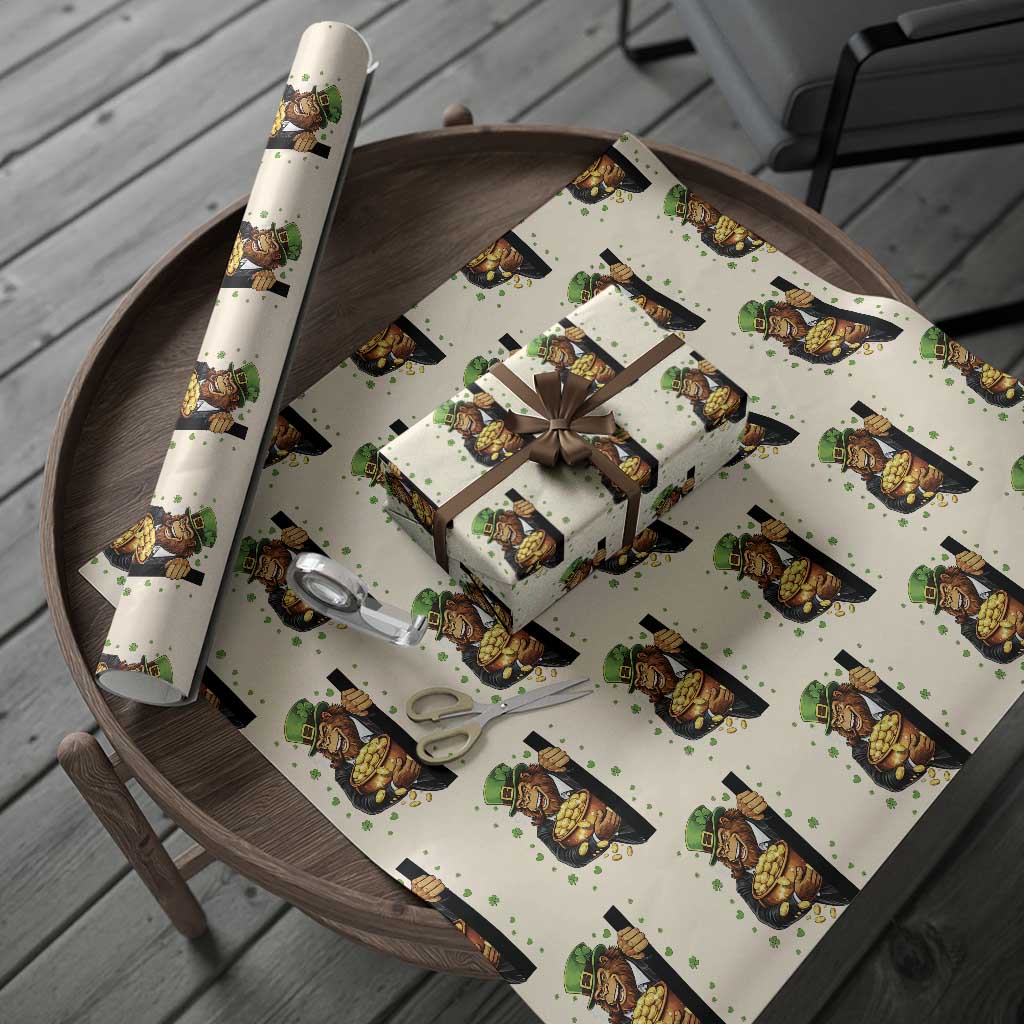 Funny St Patricks Day Bigfoot Wrapping Paper Roll Irish Revelry Gift