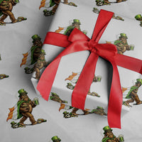 Funny St Patricks Day Bigfoot Wrapping Paper Roll Mythical Party Gift