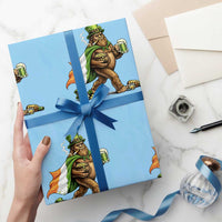 Funny St Patricks Day Bigfoot Wrapping Paper Roll Mythical Party Gift