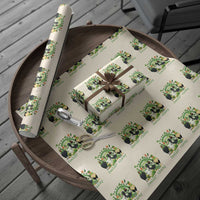 Funny St Patricks Day Chicken Shamrock Wrapping Paper Roll Feelin Clucky Hen Lucky Clover Pun Irish Humor