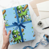 Funny St Patricks Day Clover Baseball Player Gift Wrapping Paper Roll