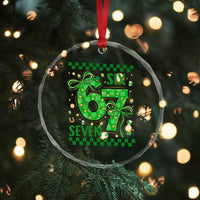 Funny St Patricks Day Crystal Glass Ornament Six Seven Meme Irish Gag Gift