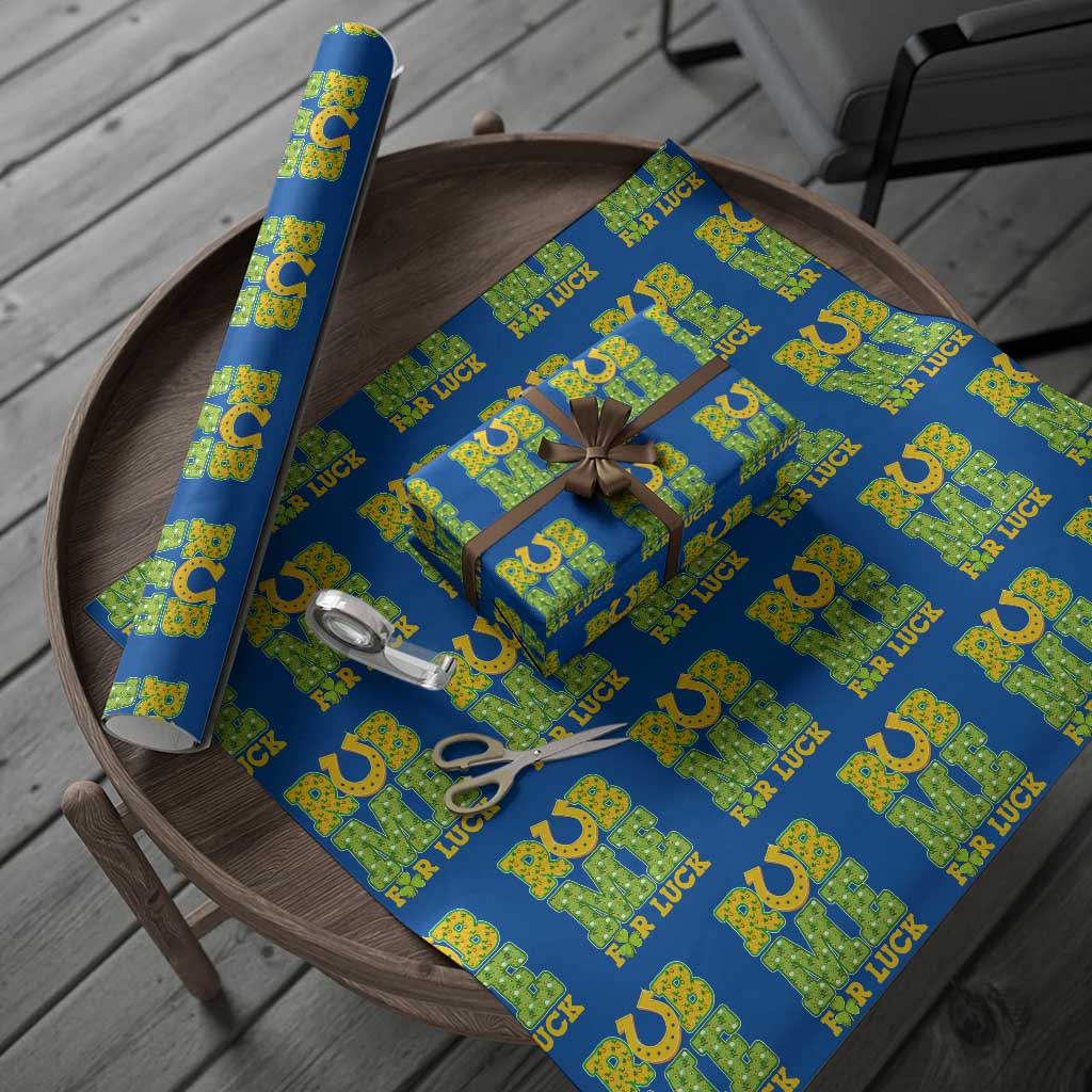 Funny St Patricks Day Wrapping Paper Roll Rub Me For Luck Shamrock Adult Humor