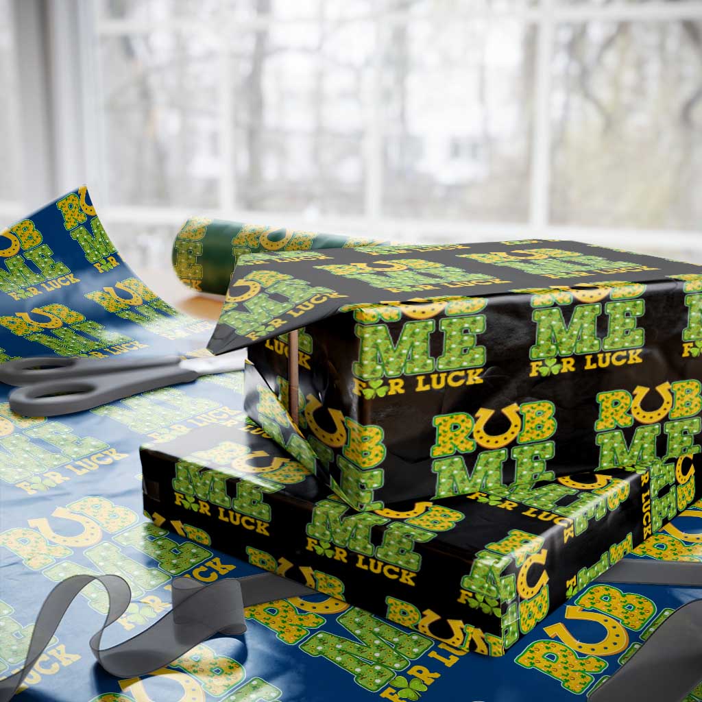 Funny St Patricks Day Wrapping Paper Roll Rub Me For Luck Shamrock Adult Humor