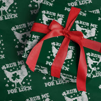 Funny St Patricks Day Wrapping Paper Roll Rub Me For Luck Shamrock Irish Cock Chicken