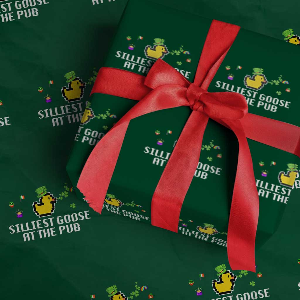 Funny St Patricks Day Wrapping Paper Roll Silliest Goose At The Pub Funny St. Patrick’s Day