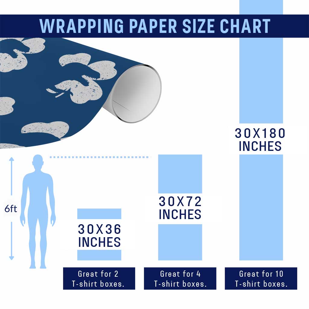 Funny St Patricks Day Dinosaur Shamrock Wrapping Paper Roll