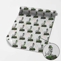 Funny St Patricks Day Dinosaur Truck Wrapping Paper Roll Lucky Dino Gift