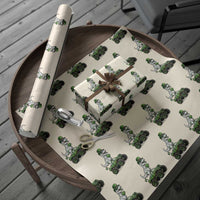 Funny St Patricks Day Dinosaur Truck Wrapping Paper Roll Lucky Dino Gift