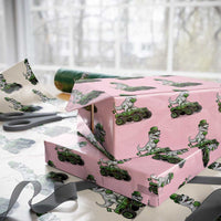 Funny St Patricks Day Dinosaur Truck Wrapping Paper Roll Lucky Dino Gift