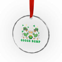 Funny St Patricks Day Goose Drinking Beer Crystal Glass Ornament Goose Bump