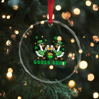 Funny St Patricks Day Goose Drinking Beer Crystal Glass Ornament Goose Bump